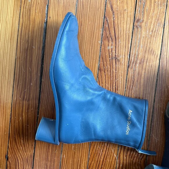 Acne Studios Logo Print Ankle Boots - Picture 7 of 12